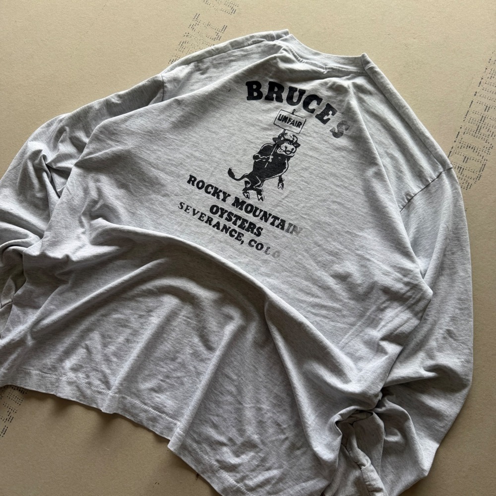 Vintage 90s Bruce's Rocky Mountain Oysters Long Sleeve T-shirt